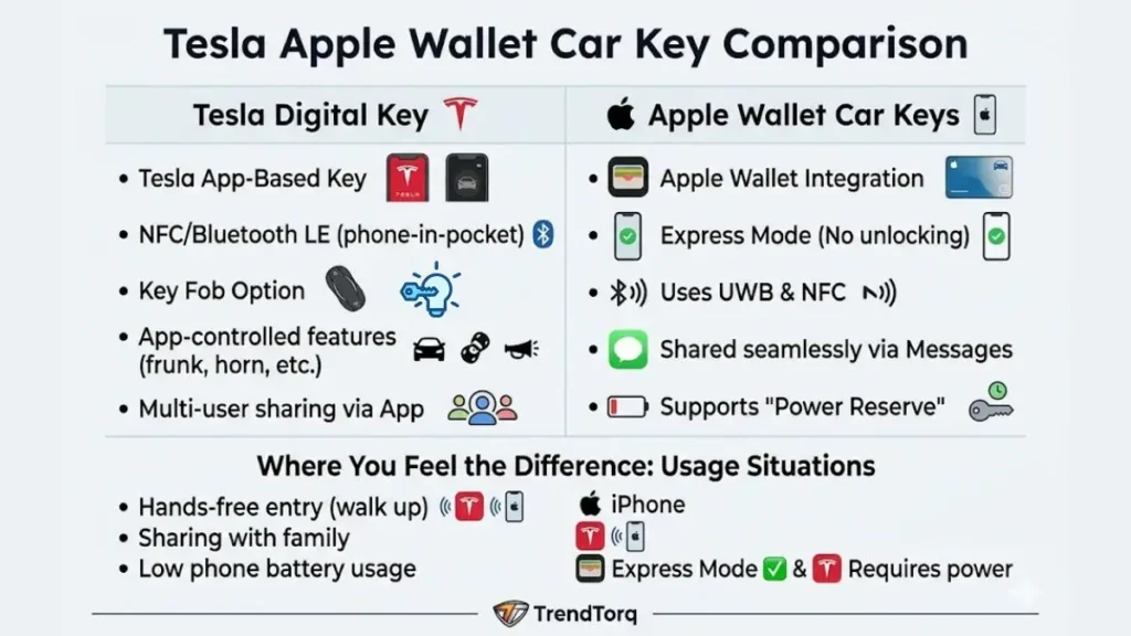 Tesla Apple Wallet Car Key Comparisonv