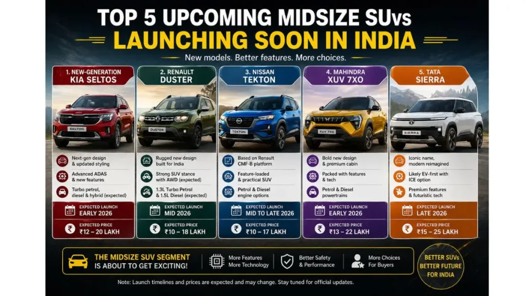  These 5 New Upcoming Midsize SUV Are Coming Soonv